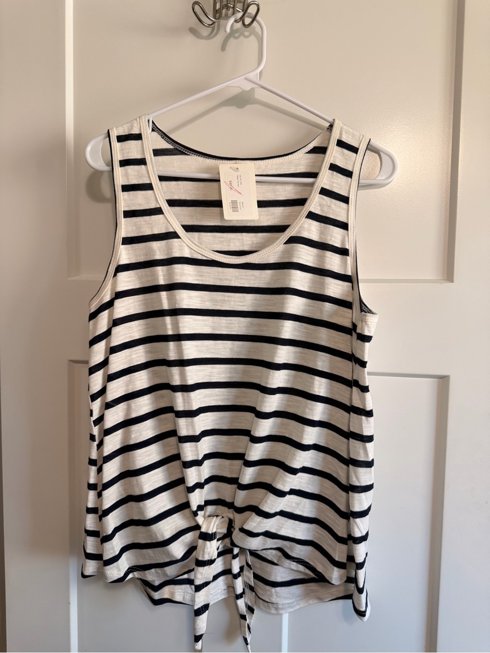 NWT Wishlist Striped Tie-Front Tank Top - Navy & White